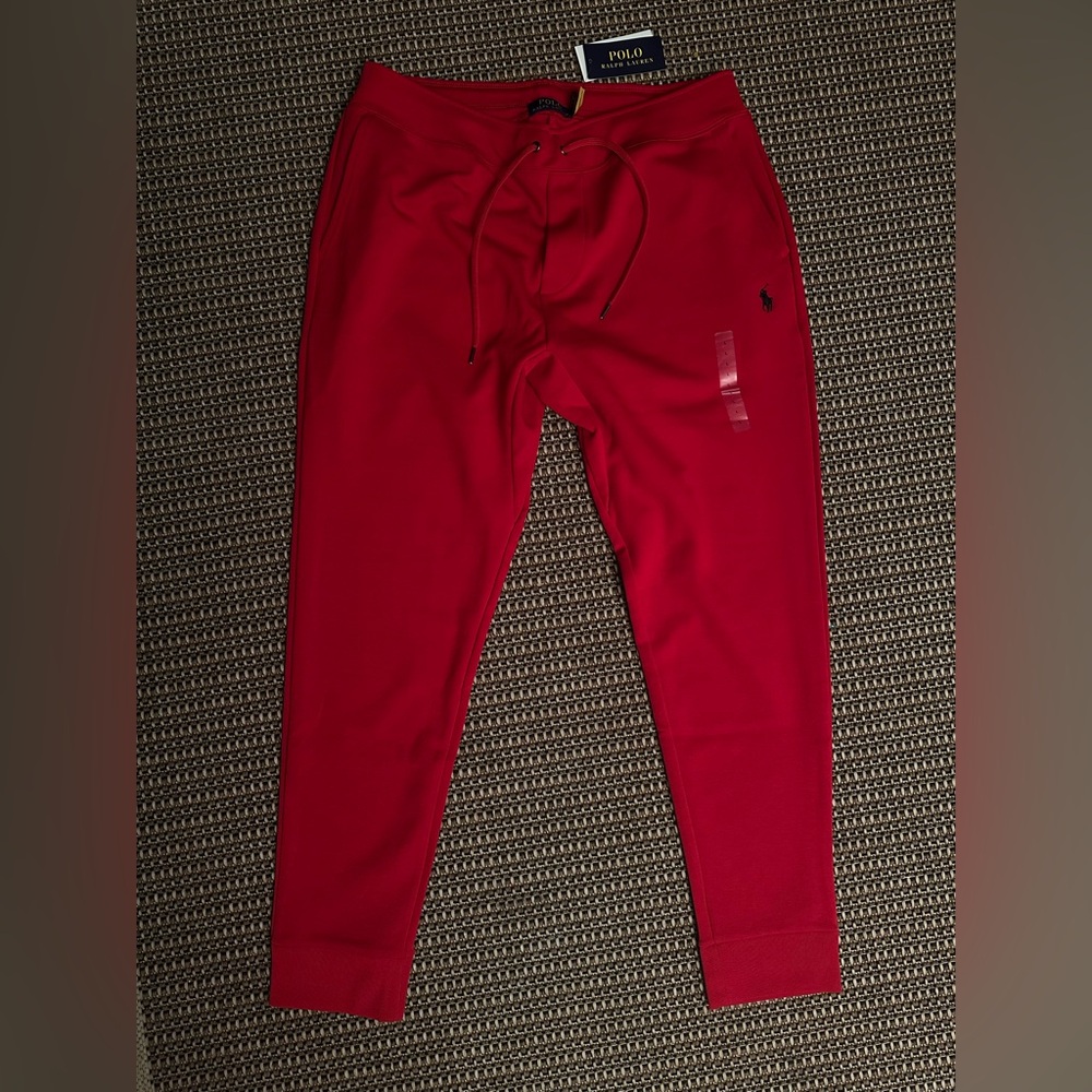 Ralph Lauren Red Sweatpants Athletic Style Joggers